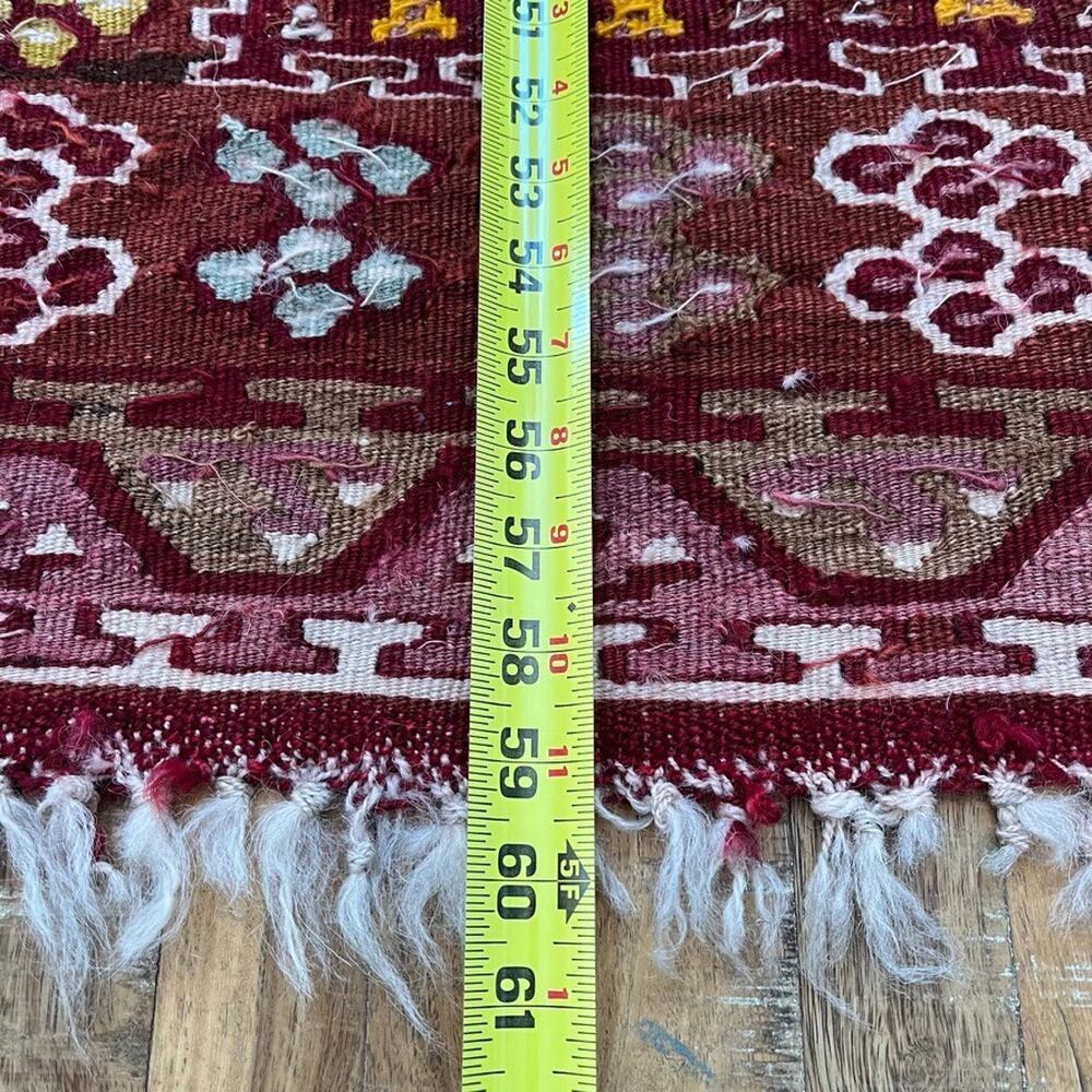 Hand-woven Kilim Wool Runner Rug 59" x 31" - Picture 7 of 9